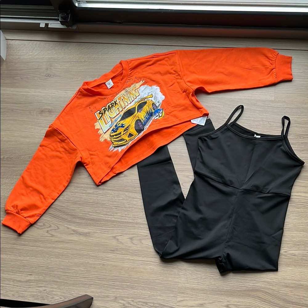 SHEIN Orange and Black Tween Girls/Big Girls 8y